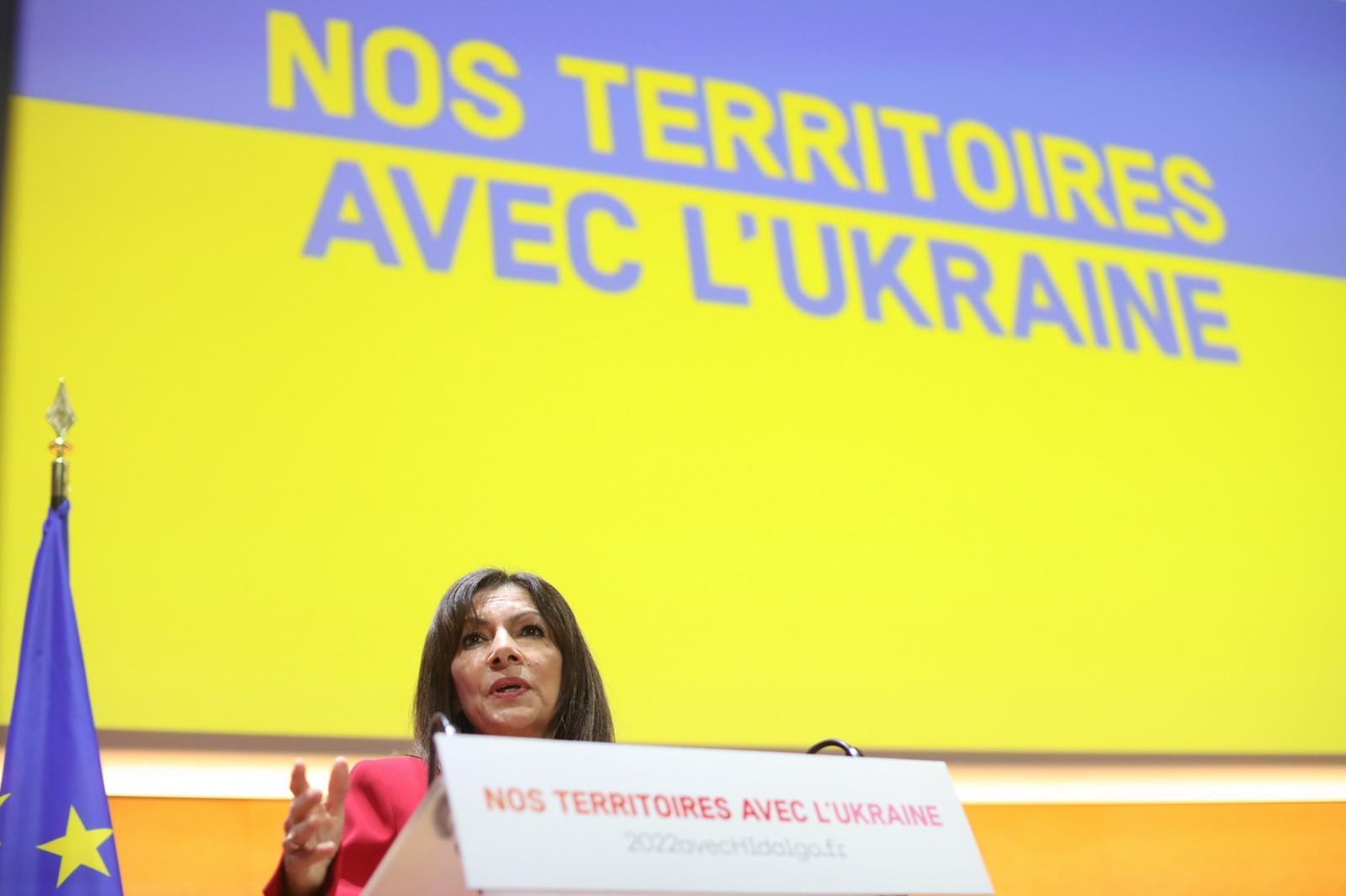 Anne Hidalgo à Montpellier, en soutien au peuple ukrainien Anne Hidalgo à Montpellier, en soutien au peuple ukrainien